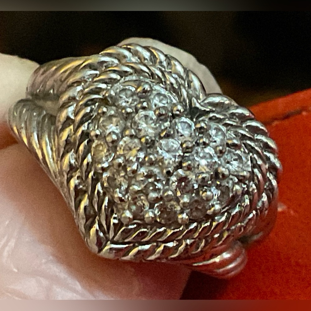 Judith Ripka: Pava heart shaped striking silver (925) cocktail style rop… - Picture 5 of 9
